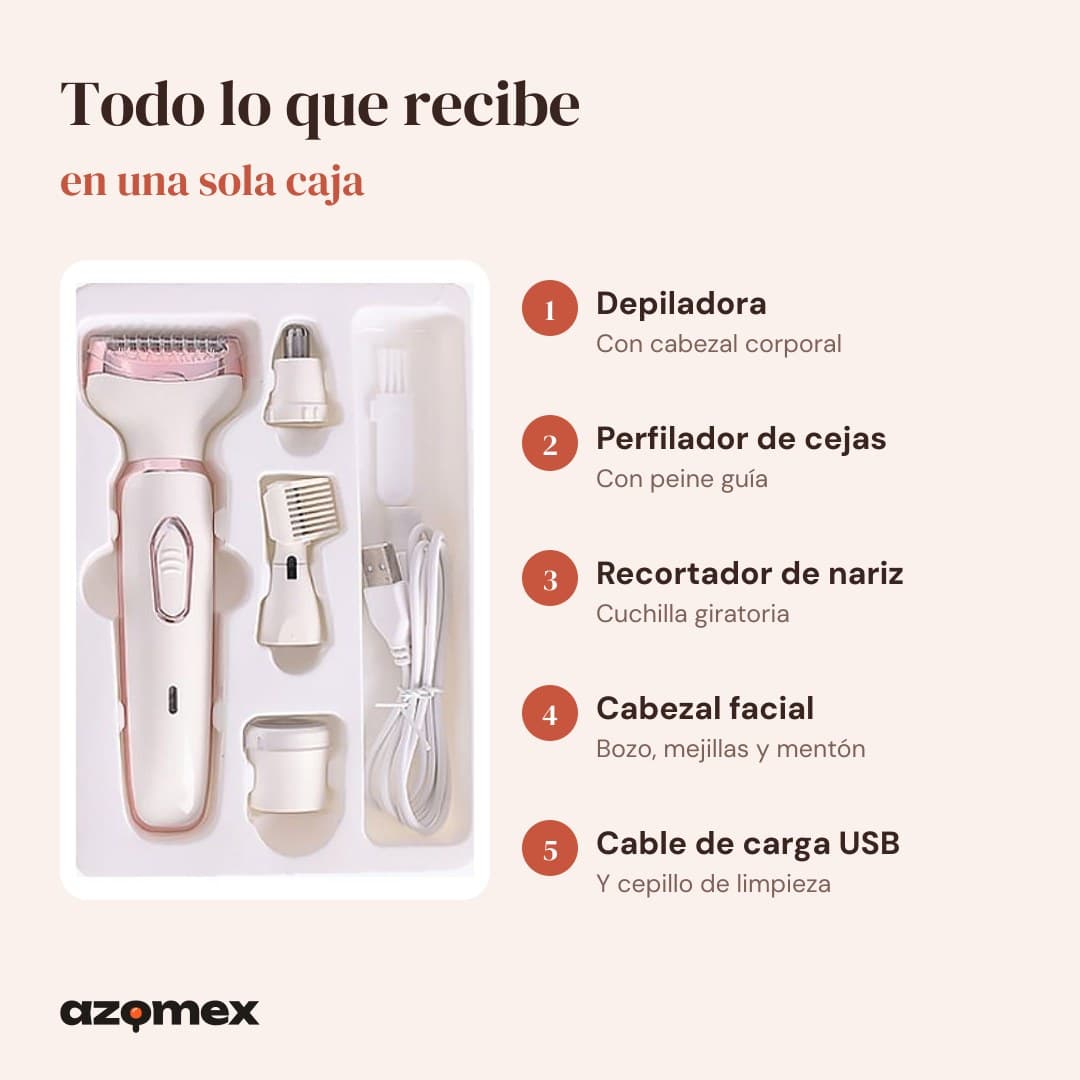 Depiladora Eléctrica 4 en 1